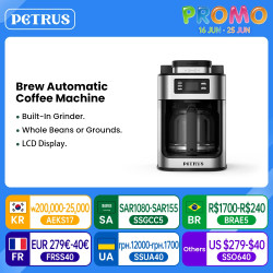 Macchina per caffè automatica PETRUS: macinato fresco, capacità di 10 tazze